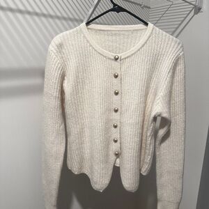 NWOT Cream Button-Up Cardigan
